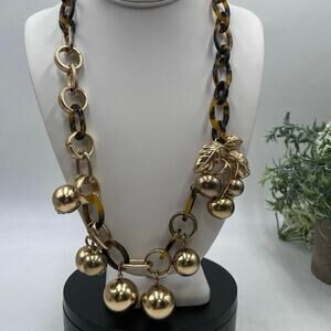 J. Crew Gold and Brown Statement Necklace